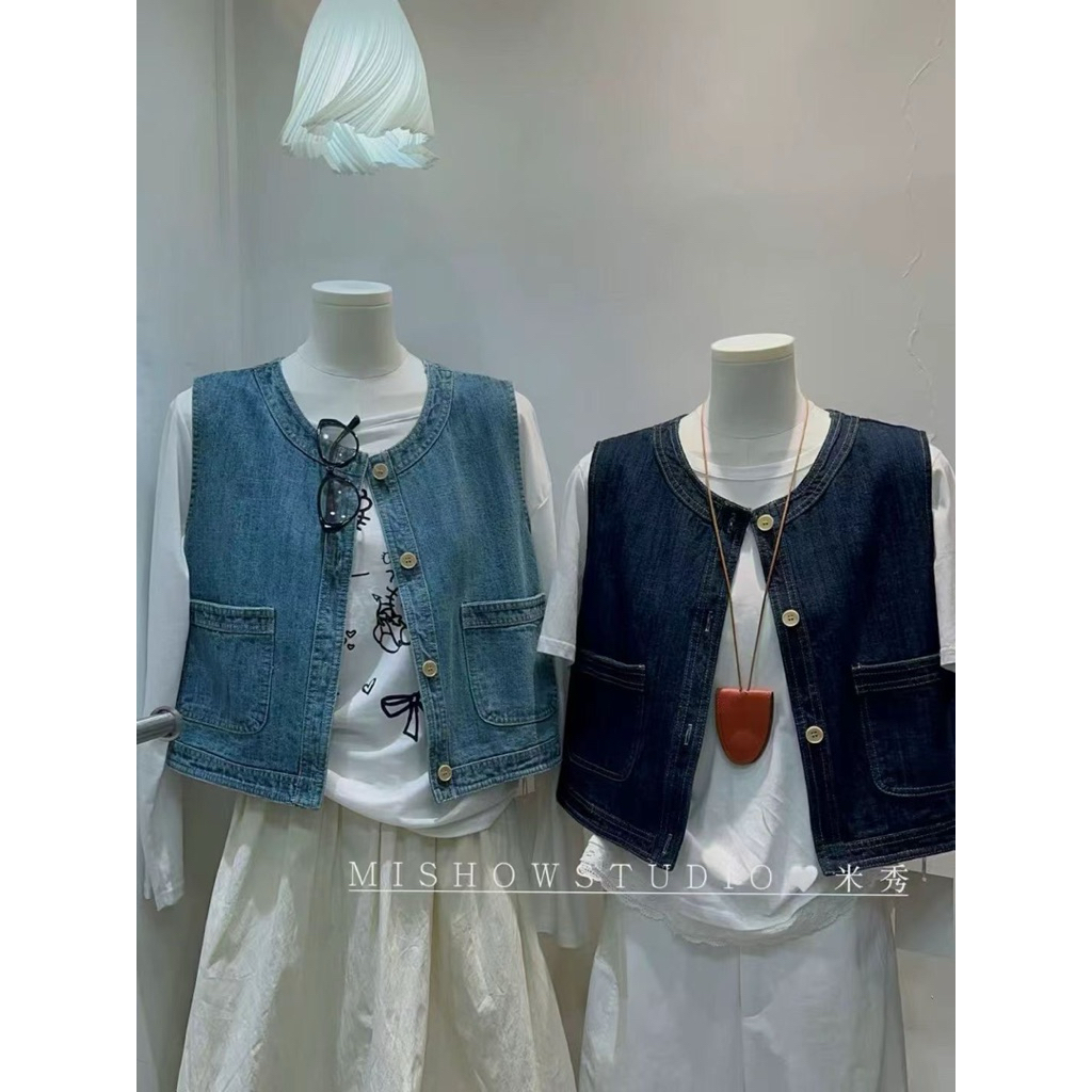CNN-457 Vest outer Jeans denim tanpa lengan wanita mishow 1131 china