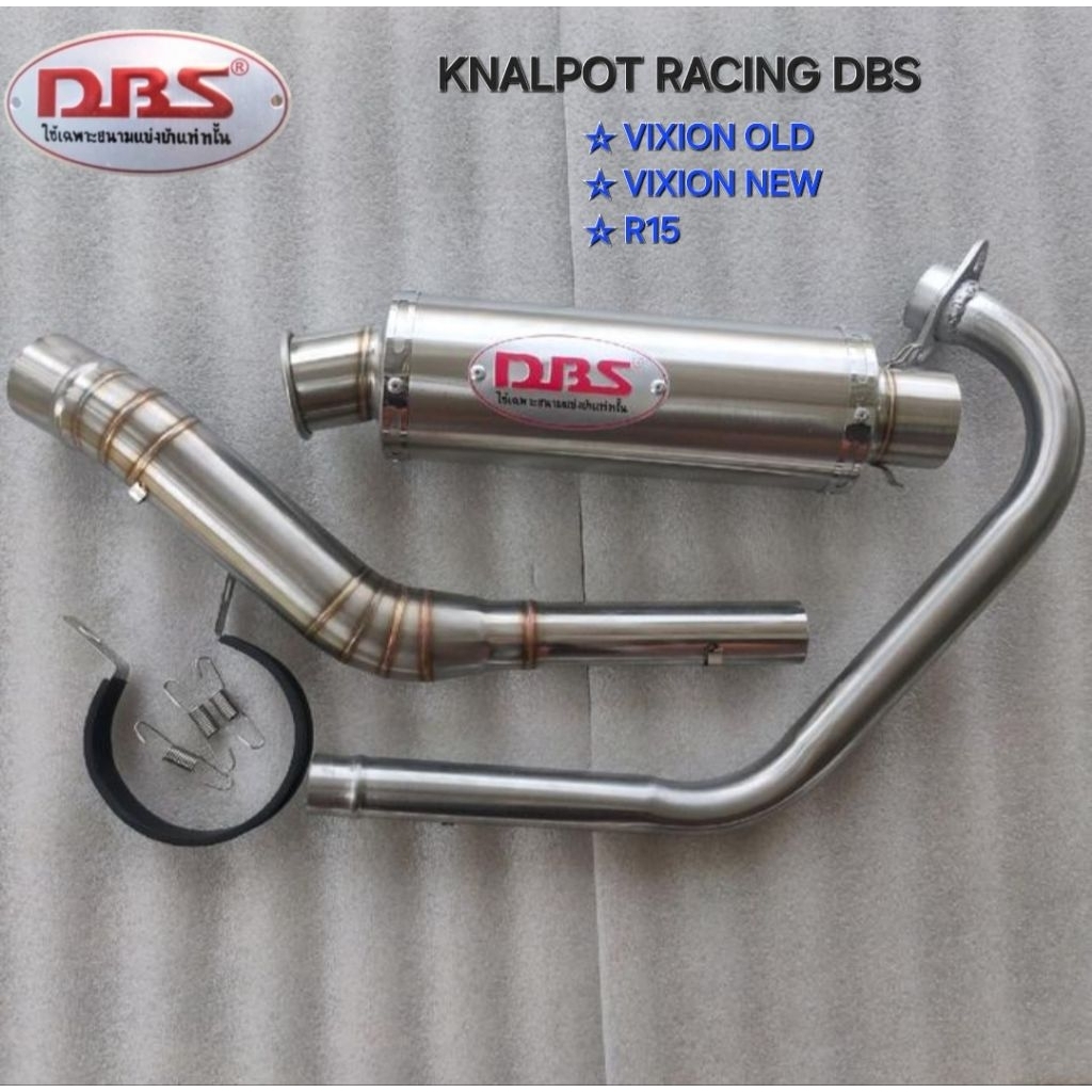 KNALPOT RACING DBS THAIILAND VIXION OLD VIXION NEW R15 KUALITAS ORIGINAL DBS