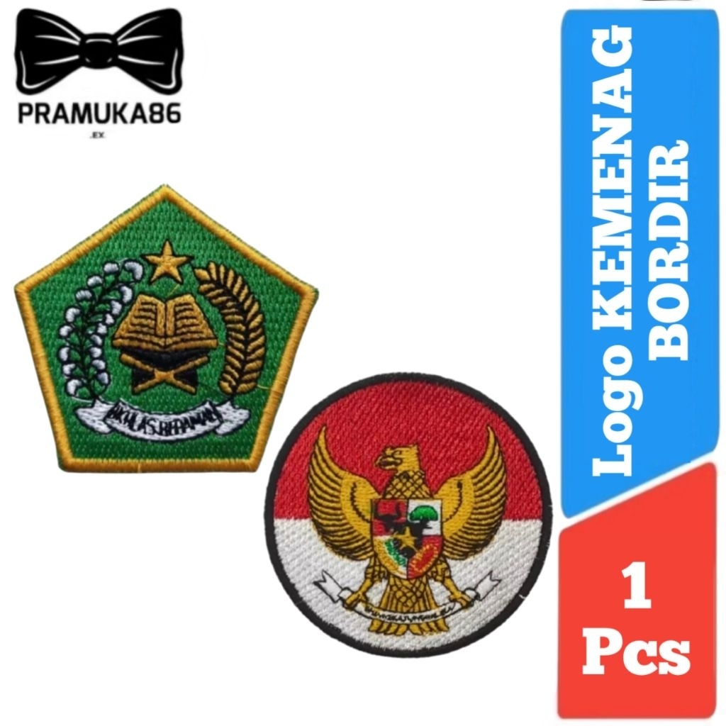 Bed Kemenag Ikhlas Beramal Bordir / Bed Garuda Bulat Bordir / Badge Ikhlas Beramal / Logo DEPAG Bord