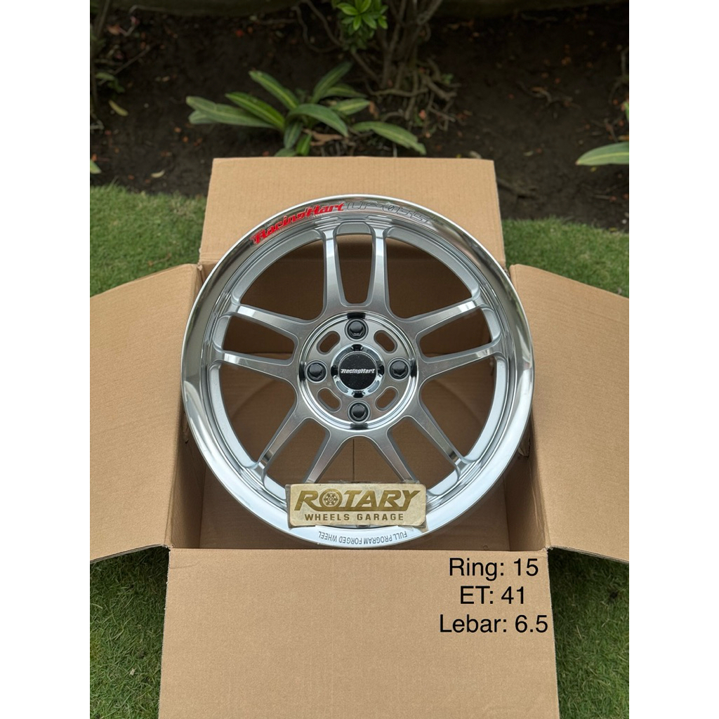 Velg RacingHart CP035 Full Mirror/Polish FlowForm Ring 15 BARU Brio RS Satya DD1 Mobilio Agya Ayla H