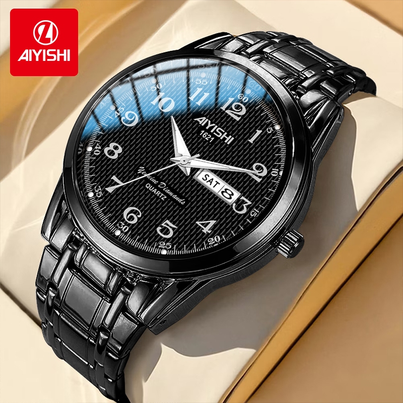 AIYISHI COD Jam Tangan Pria Anti Air Original 100% Terbaru Mewah Stainless Steel Analog Men Watch