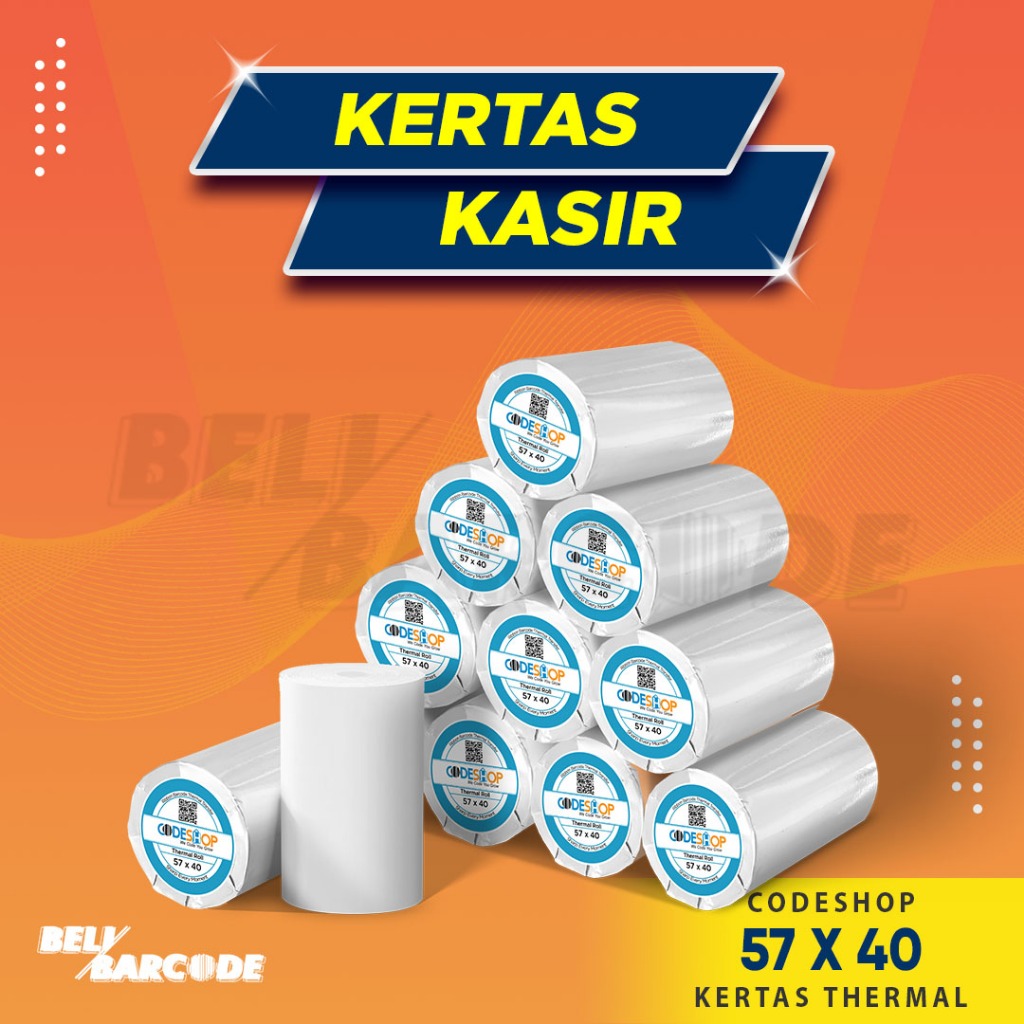 

1 SLOP KERTAS STRUK KASIR CODESHOP 58x40 CETAK THERMAL