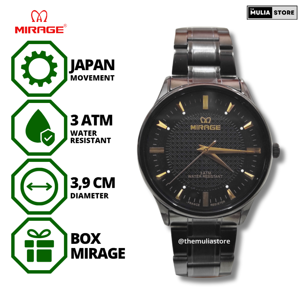 MIRAGE Jam Tangan Pria Mirage Original 8814 M Analog