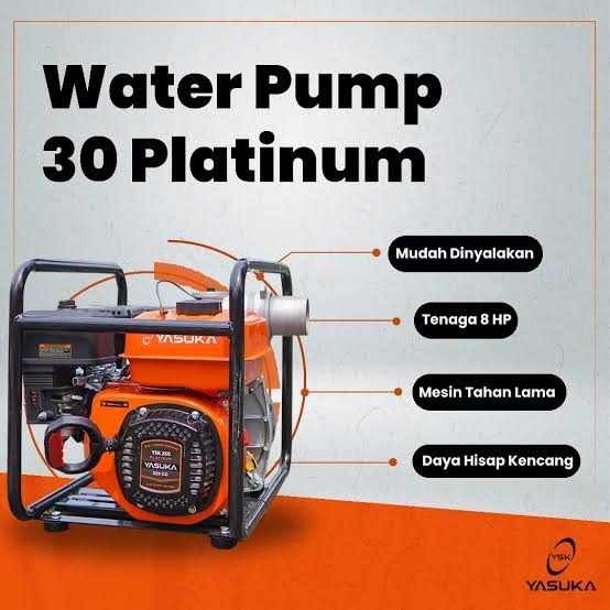 MESIN POMPA AIR IRIGASI/GASOLINE WATER PUMP WP 30 PLATINUM YASUKA