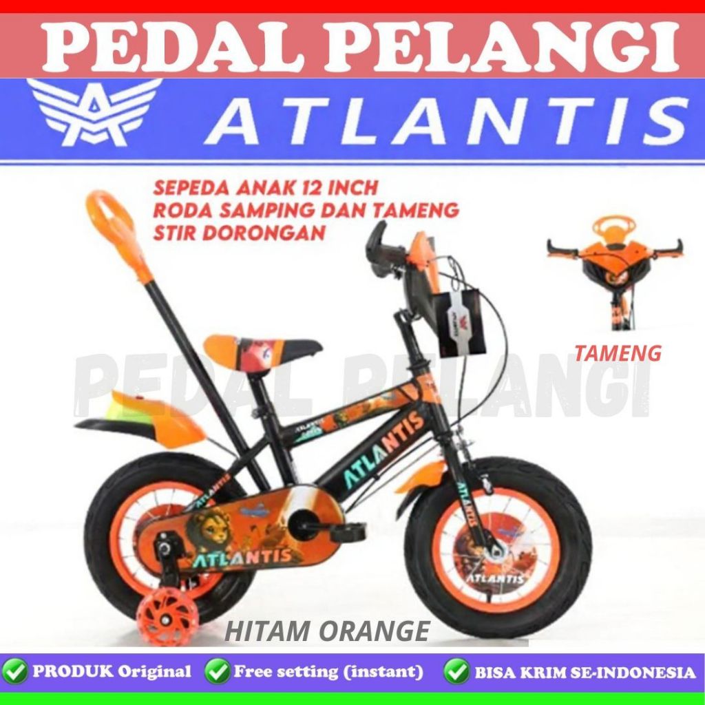 SEPEDA ANAK BMX 12 INCH ATLANTIS LEON DORONGAN STICK BAN JUMBO