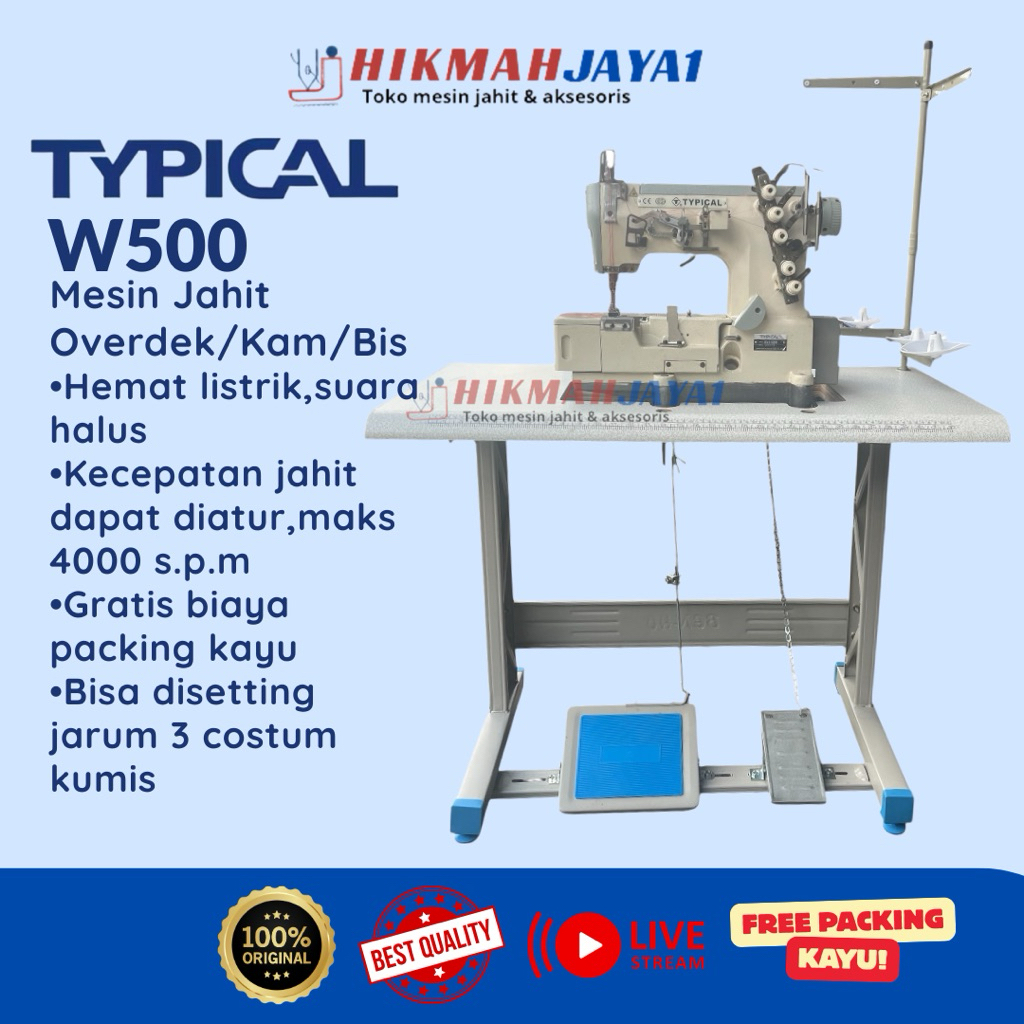 MESIN JAHIT OVERDECK/KAMPUT  TYPICAL W500 SECOND.