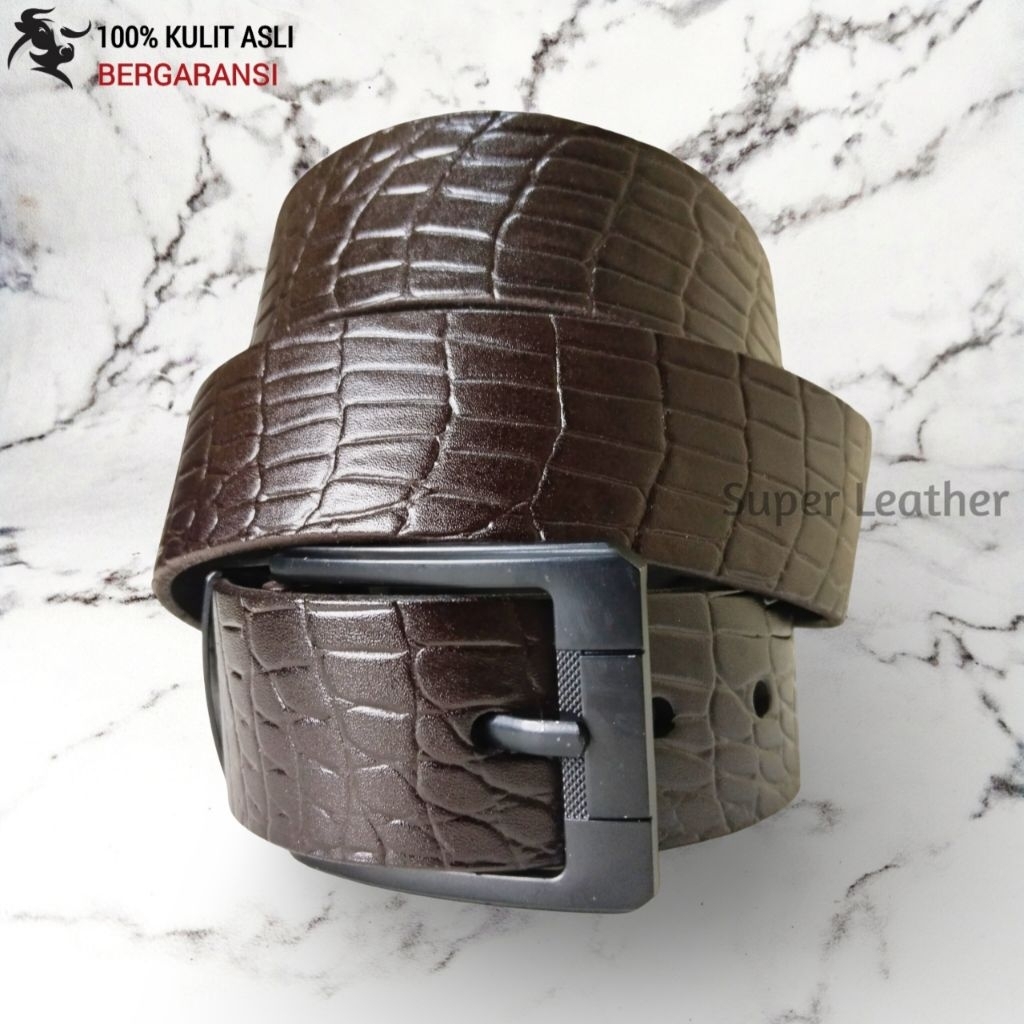 KULIT BUAYA Ikat Pinggang Sabuk Belt Kulit Asli Original Pria Kulit Asli Jumbo