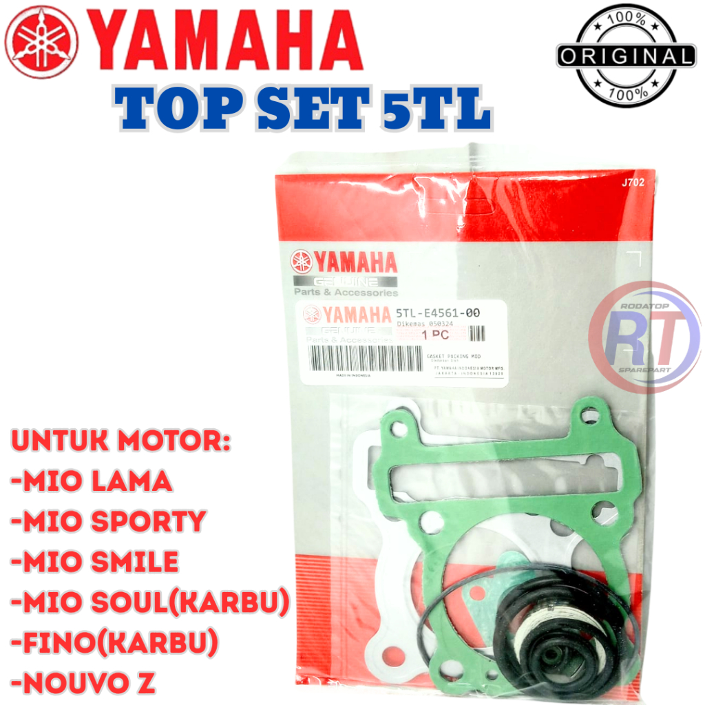 PAKING TOP SET GASKET  KODE 5TL ORIGINAL YAMAHA UNTUK MOTOR MIO LAMA MIO SPORTY MIO SMILE MIO SOUL .