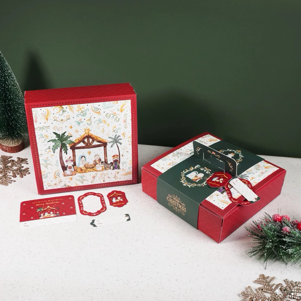 

5 Set Box Carol 20x20x6 Kotak Kue Natal Christmas Box