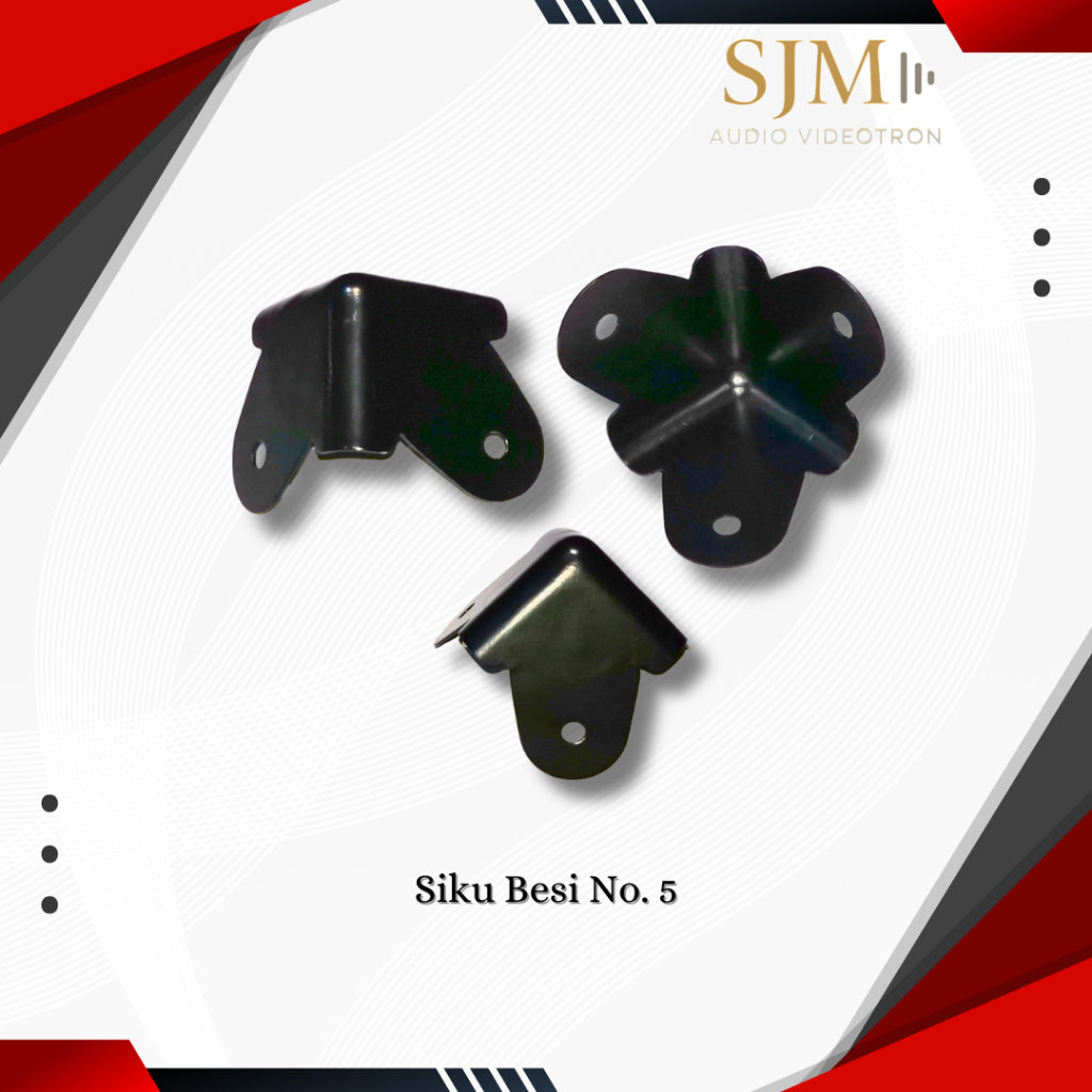 Siku Besi No 5 Warna Hitam (2 kaki) 30*30mm Polos (2 Lubang Baut)