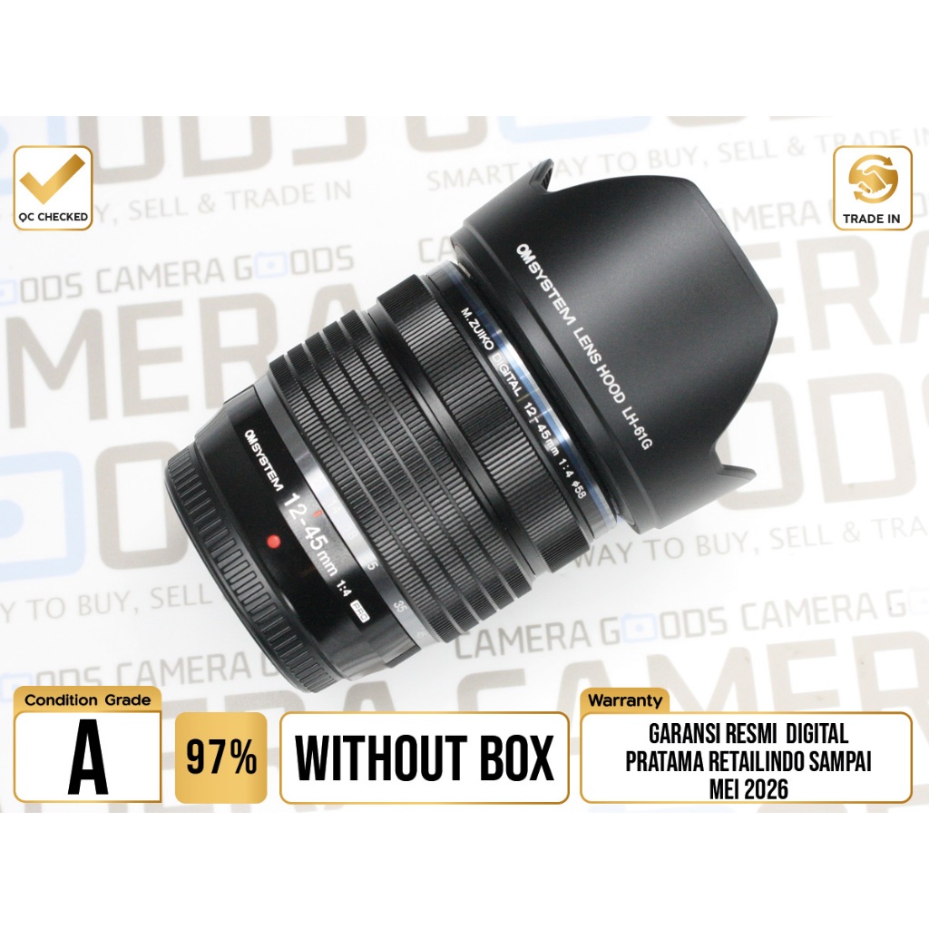 Lensa OM SYSTEM 12-45mm F4 PRO M.Zuiko Digital ED Lens Second Bekas Grade A /OlympusMFT - LTS250007