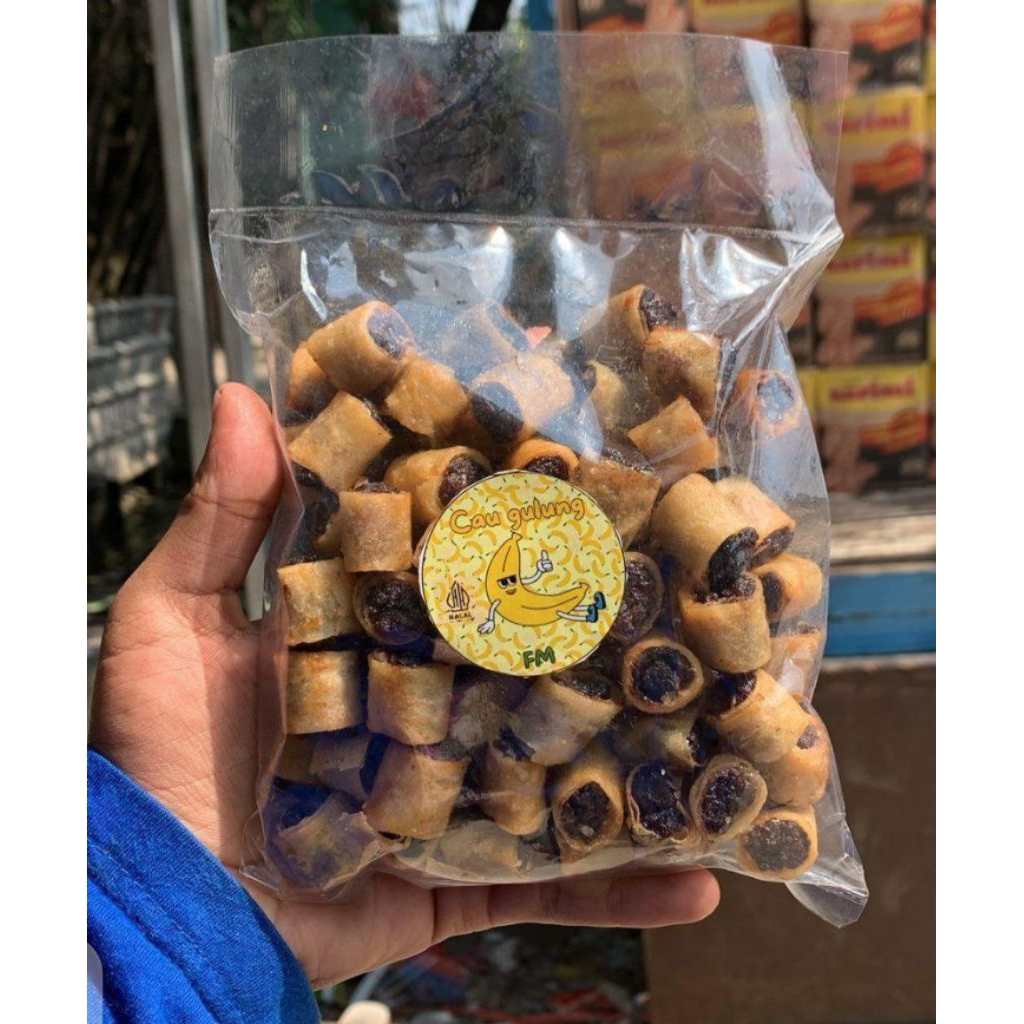 

200 gr Snack cau gulung pisang gulung manis legit makanan ringan kiloan murah