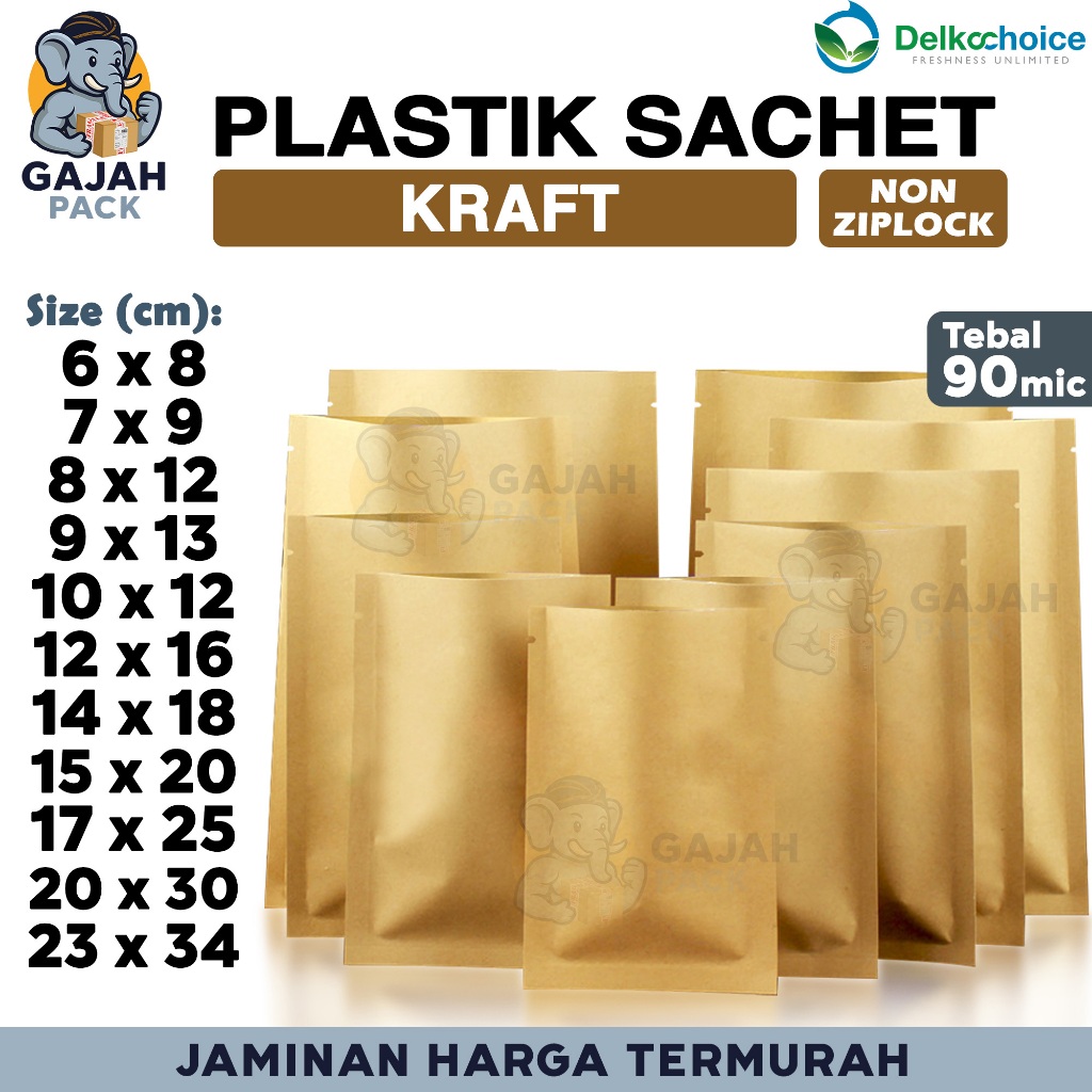Plastik Sachet Bag KRAFT PAPER  Kemasan Saset Drip Bag Kertas Kemasan Termurah DELKOCHOICE