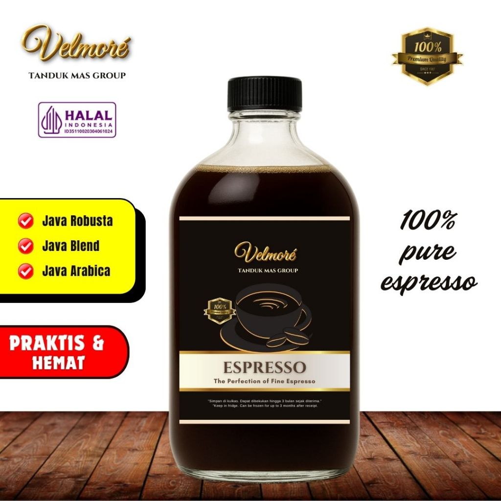 

Velmoré Espresso Cair Premium 250ml / 500ml / 1000ml – Kopi Praktis Siap Minum