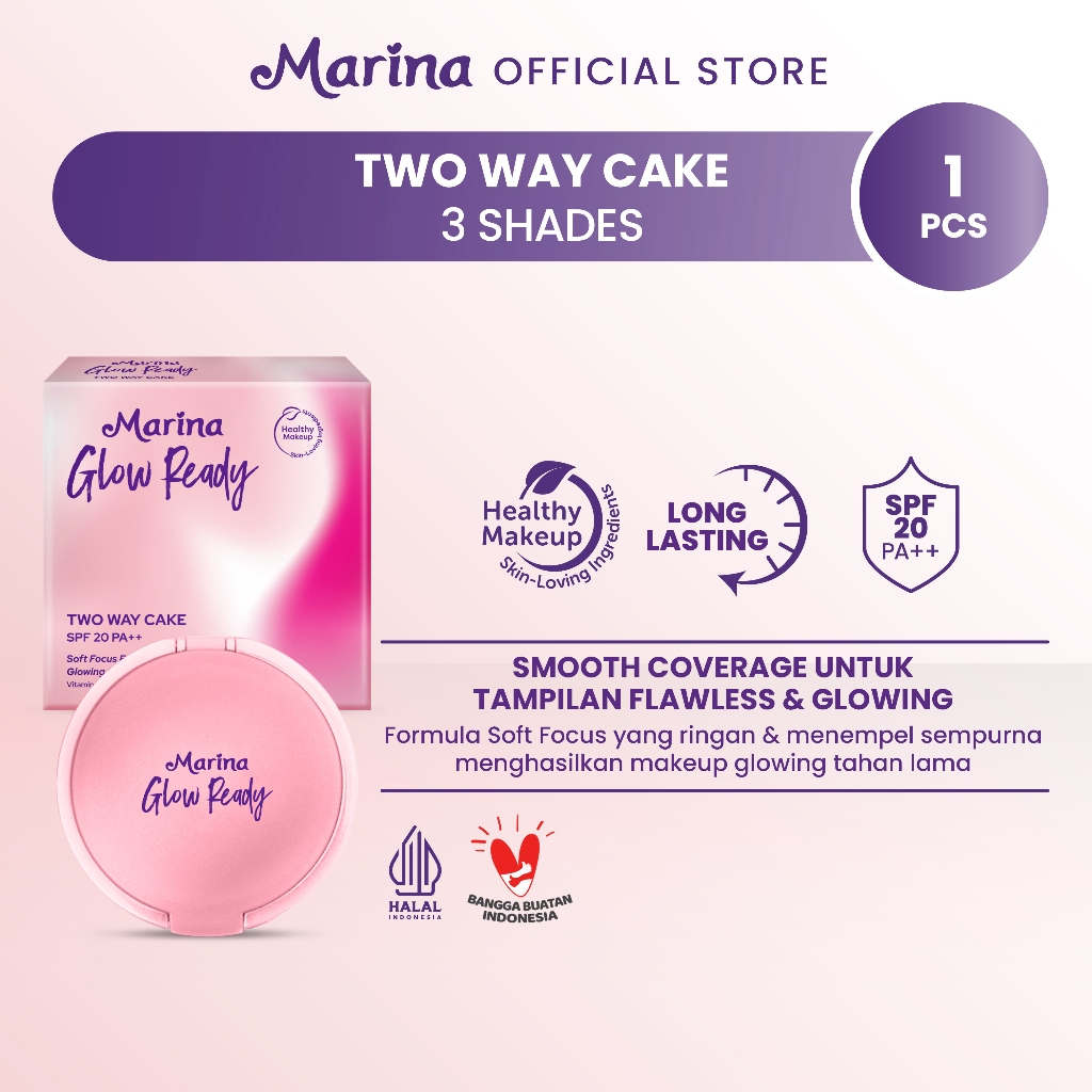 Marina Glow Ready Two Way Cake SPF 20 PA++ - Exp : 07.2028