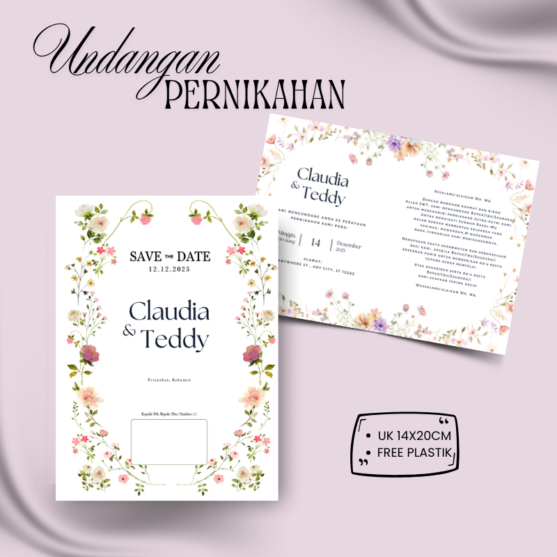 Undangan Pernikahan Aestetik - Undangan Pernikahan Kertas BC Tik
