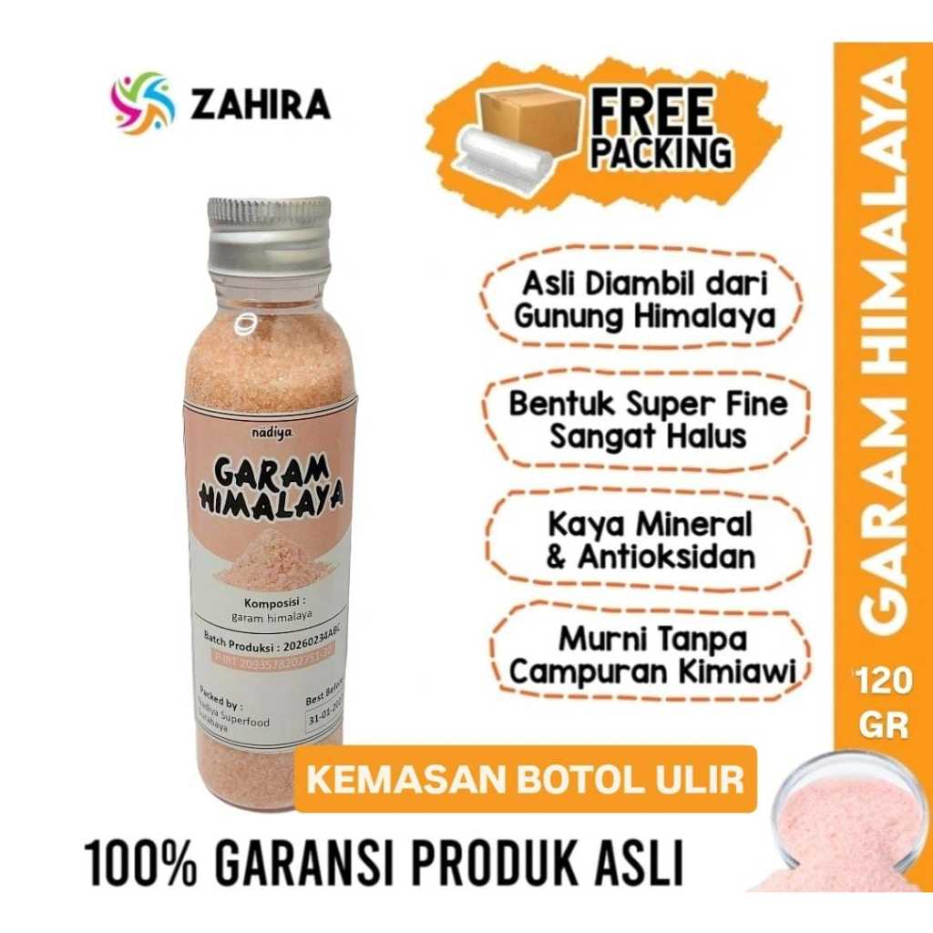 

Garam Himalaya 120Gr Himsalt Kemasan Botol Organic Kualitas Premium Original Pure Murni Bumbu Dapur