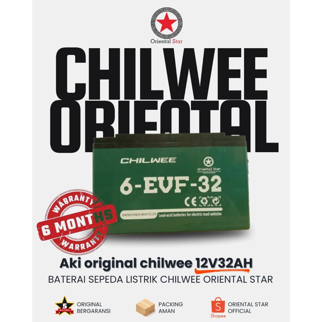 Aki Baterai Chilwee Oriental Star 12V 32Ah Sepeda Listrik