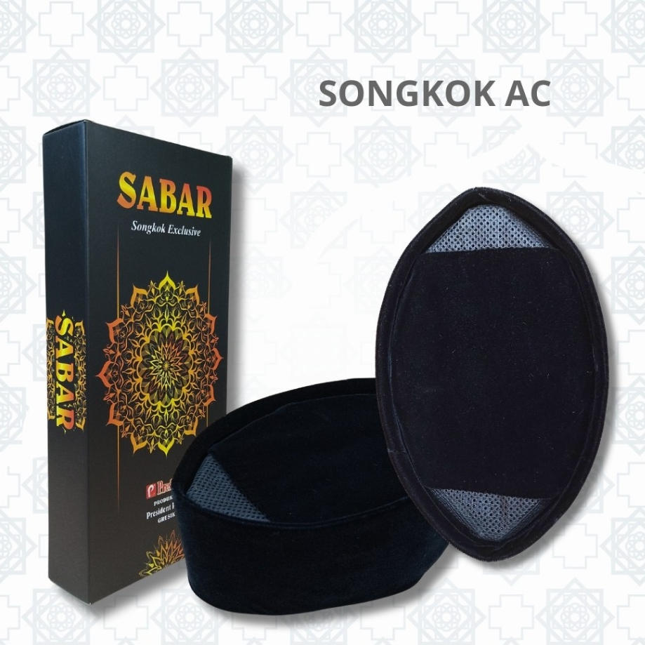 Songkok SABAR Hitam AC SUSUN FULL AC Beludru Premium Nyaman PECI hitam kopiah hitam bludru