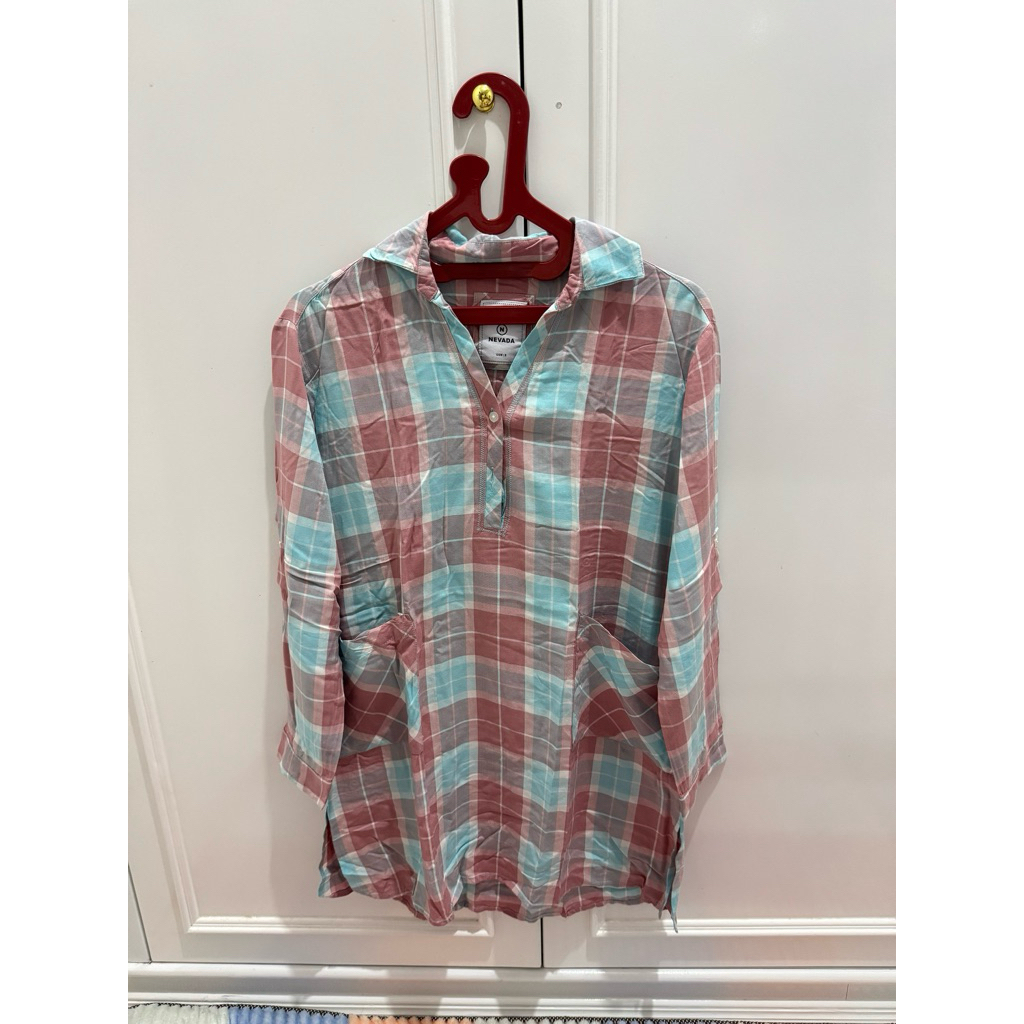 kemeja nevada atasan wanita blouse preloved kotak kotal
