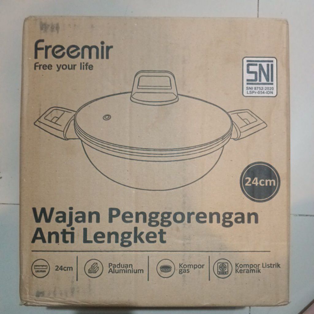 panci wajan freemir 24cm set tutup kaca