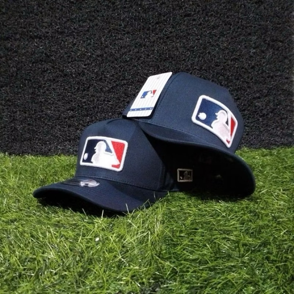 Topi BaseBall Bordir Timbul 3D Premium Logo MLB Navy
