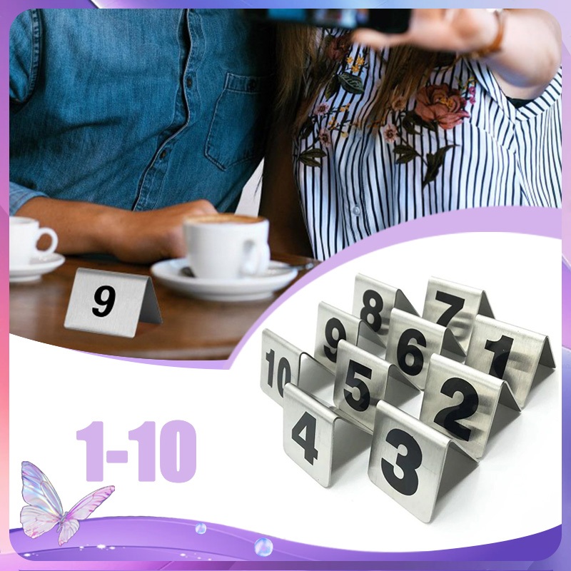 

Stainless Nomor Meja /10pcs Nomor Meja Stainless Nomor 1-10 Nomor /Nomor Meja Cafe Stainles