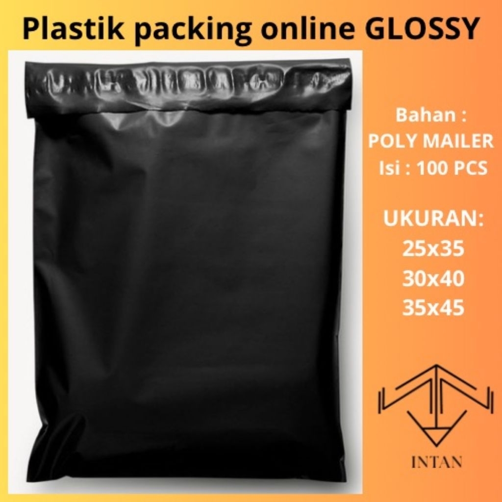 

Plastik packing Online murah/Plastik polymailer Hitam Glossy grosir