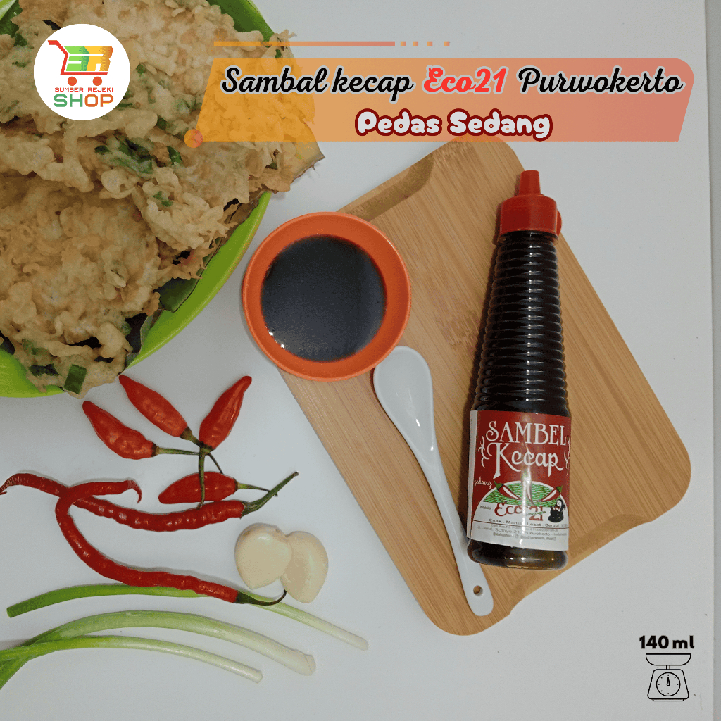 

Sambal kecap Eco 21 ukuran 140ml | Rasa Manis Pedas sedang | Asli Purwokerto Banyumas