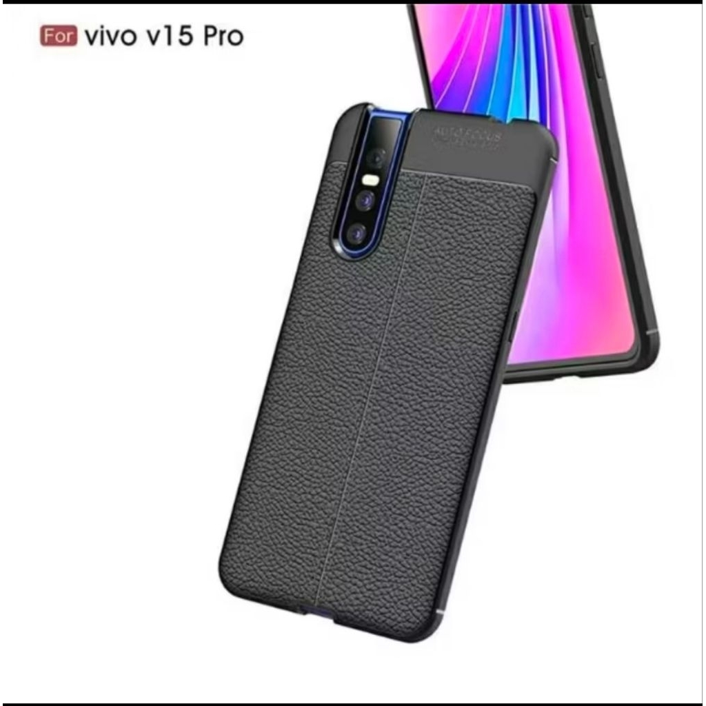Case Auto Fokus Vivo V15 Pro Leather Experience SoftCase Slim Ultimate / Casing Kulit