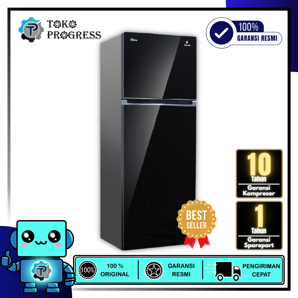 KULKAS 2 PINTU POLYTRON PRW-23VX / PRW23VX DEODORIZER NO FROST + INVERTER