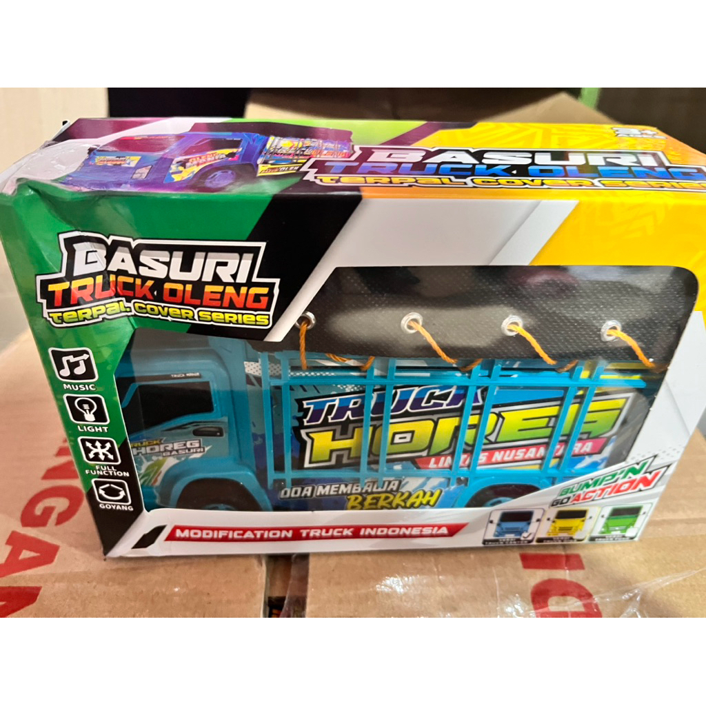 Mainan Truk Oleng Basuri + Sound System Miniatur Musik Lampu Goyang