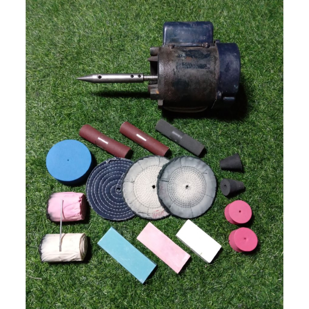 Mesin Dinamo Poles Pompa Air Shimizu Set As Kerucut Dan Bahan Poles Lengkap