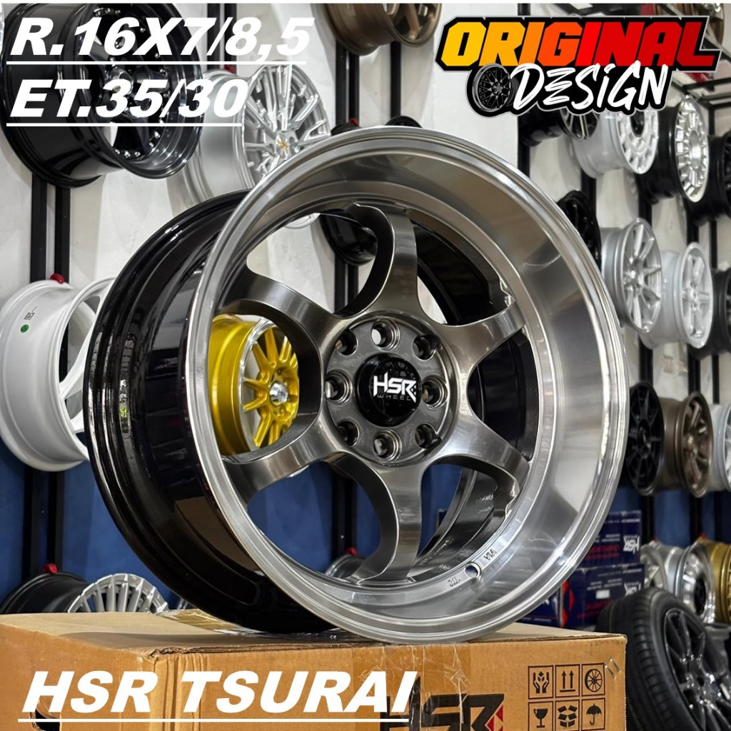 Velg Celong Ring 16 Lebar 7/8,5 HSR TSURAI R16 Untuk Mobil JAZZ, YARIS, AVANZA, VIOS, Dll
