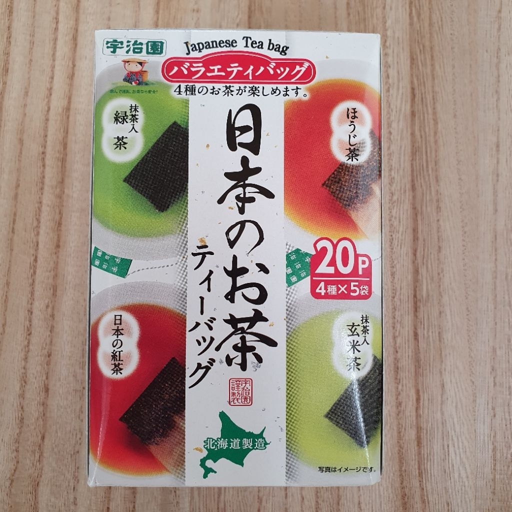 

Ujien Japanese Tea Assorted: Green Tea Matcha, Hojicha, Genmaicha, Japanese Black Tea (1 dus isi 20 kantung teh)