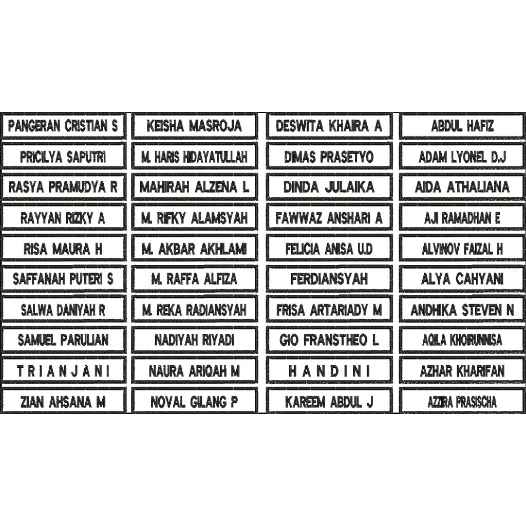 Emblem Nama Bordir/ Bet Nama Bordir/ Name Tag Bordir
