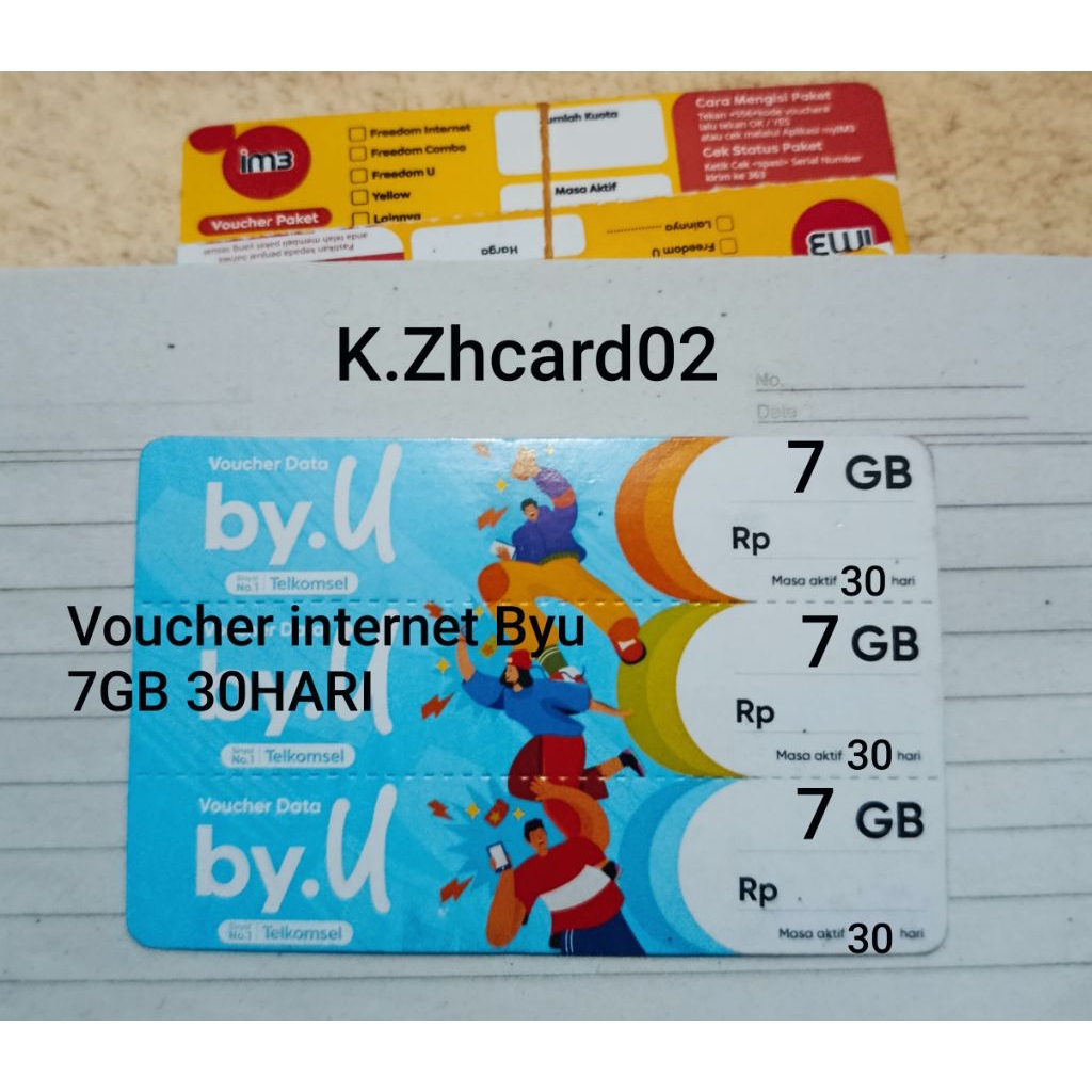 Voucher kuota internet Telkomsel Byu 7GB/30HARI 3GB/30HARI 4GB/7HARI Regional nasional
