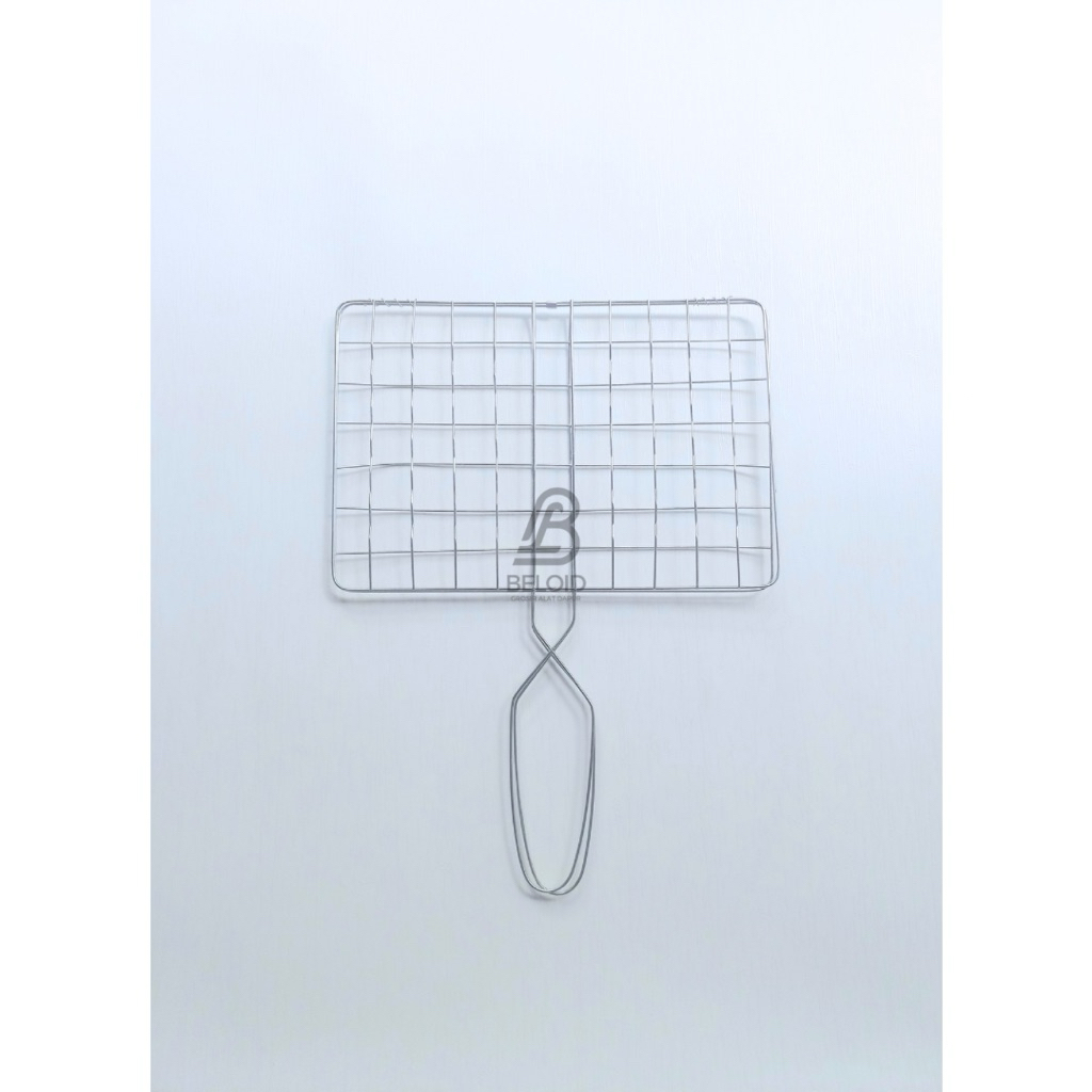 Panggangan Ikan / Panggangan Jepit / Panggangan Bakar Ikan / Panggangan Kawat Anti Lengket Stainless