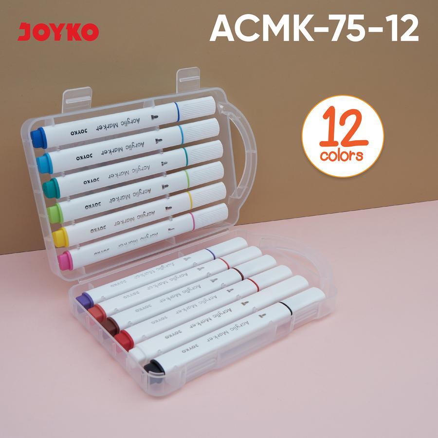 

Acrylic Marker Spidol Akrilik Joyko ACMK-75-12 12 Warna
