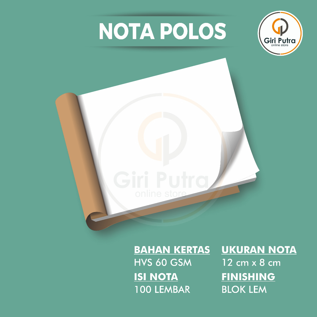 

Nota Polos / Nota Polos Ukuran 12 x 8 / Nota Polos Isi 100 lembar