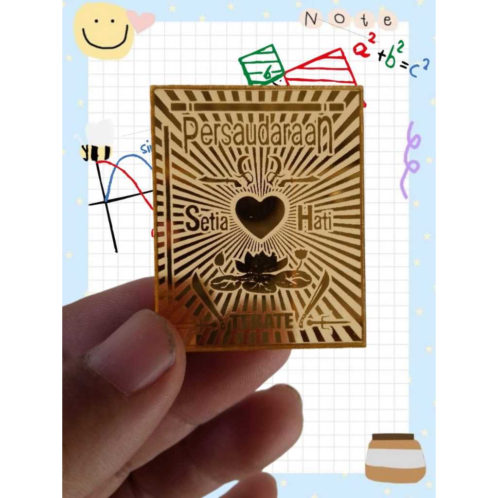 Logo PERSAUDARAAN SETIA HATI PSHT / Emblem / Lambang Akrilik Cermin Emas / Perak Mahar / Dekorasi / 