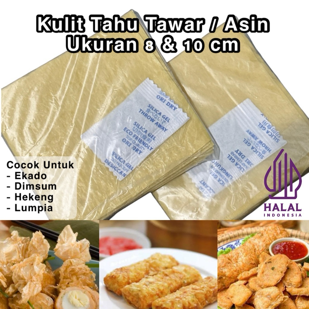 Kulit Tahu Dimsum Hekeng Lumpia | Kulit Tahu Tawar | Kulit Tahu Asin | Kulit Tahu Halal 8cm 10cm