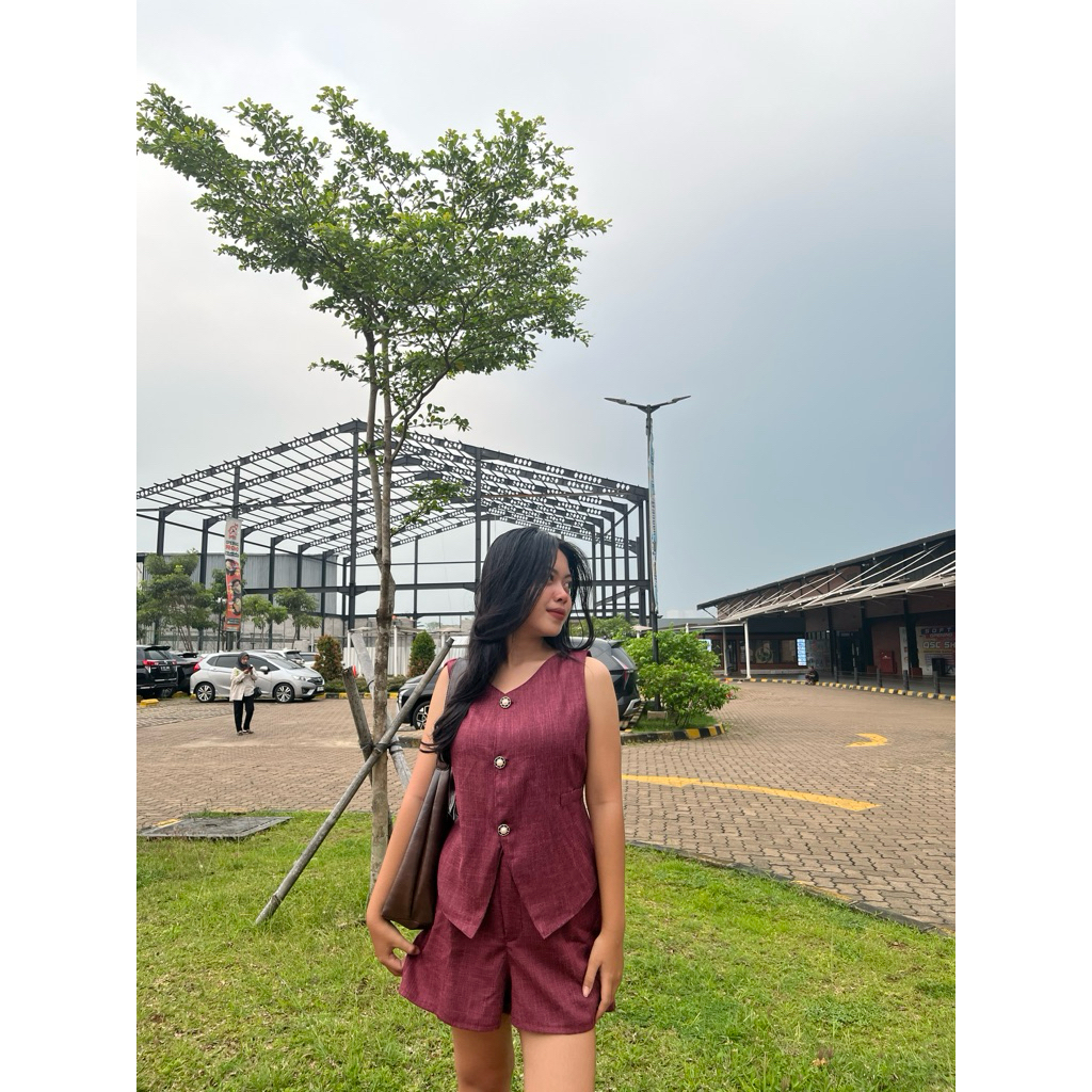 draans vest set / one set vest / celana pendek