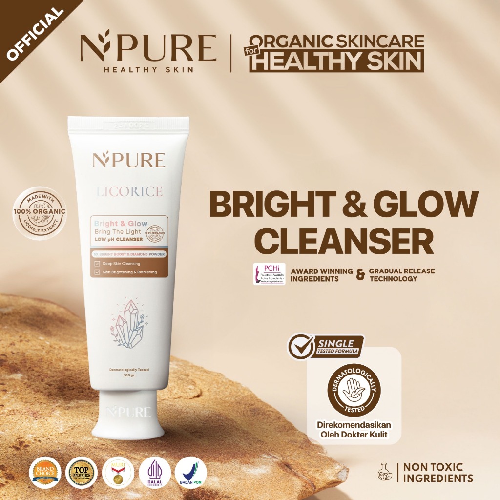 LICORICE CLEANSER - NPURE Cleanser Licorice / Bring The Light / Sabun Pembersih Muka Cerah Glowing /
