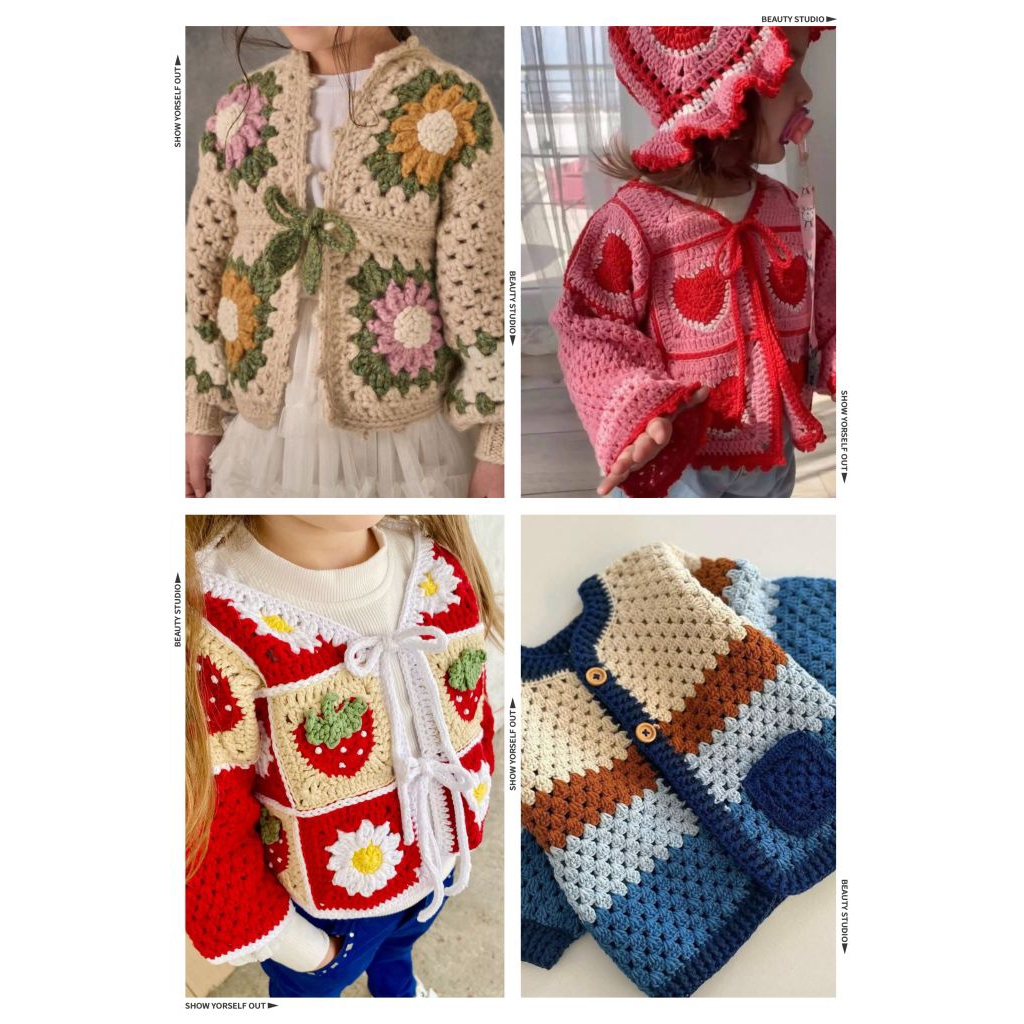 CARDIGAN FREE HAT FOR KIDS / CARDIGAN RAJUT ANAK FREE TOPI / CROCHET CARDIGAN FOR KIDS FREE HAT