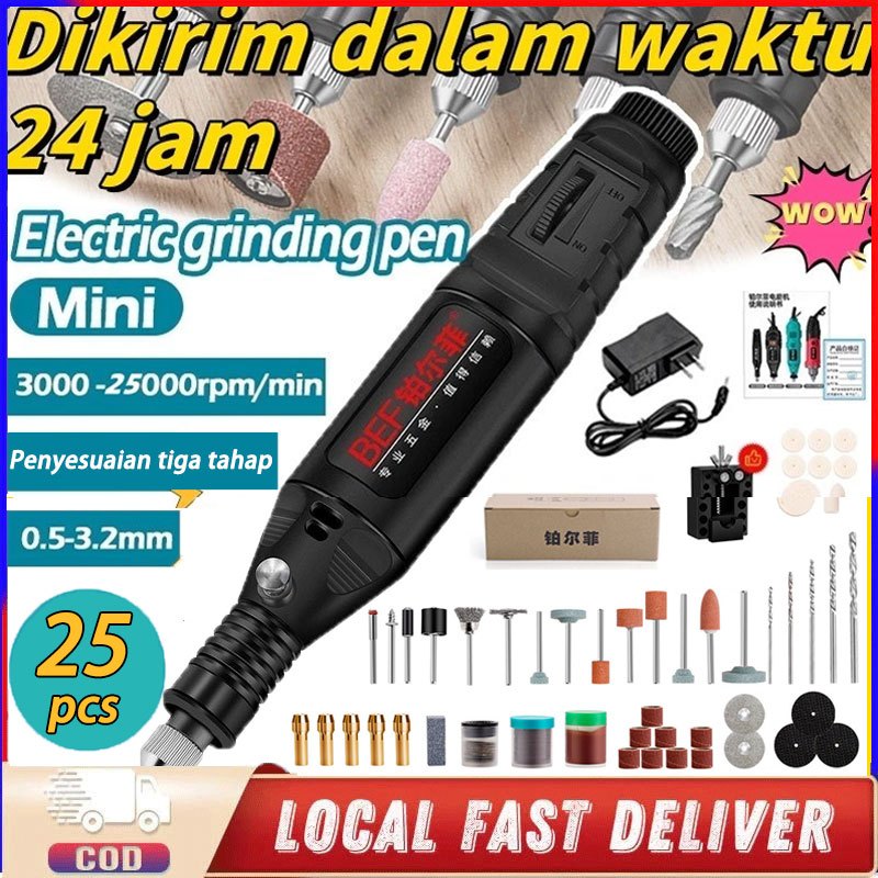 Gerenda listrik Bor Mini 25pcs Grinder Mini Listrik set lengkap Drill 18000 RPM  Electric Engraver G