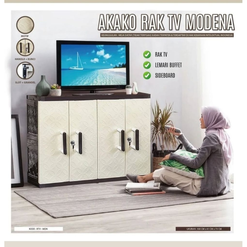 AKAKO - Rak Tv Modeno Rak TV Plastik Akako Modern Minimalis Murah Bandung Cimahi Jakarta