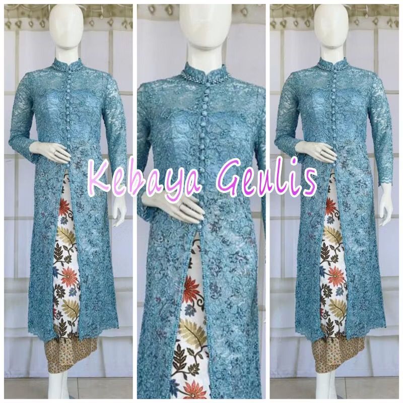 atasan kebaya brukat warna hitam elegant bisa cod