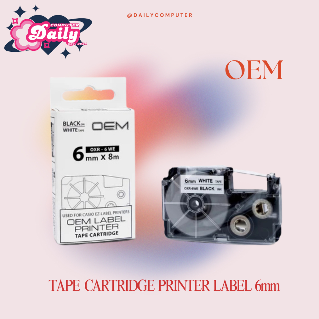 

12MM OEM LABEL IT TAPE FOR CASIO EZ LABEL O XR CARTRIDGE PRINTER OXR