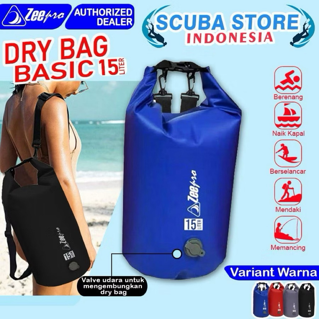 Dry Bag Zeepro Basic  Tas Ransel Selempang Pelampung Anti Air Selam Waterproof Scuba Diving Snorkeli